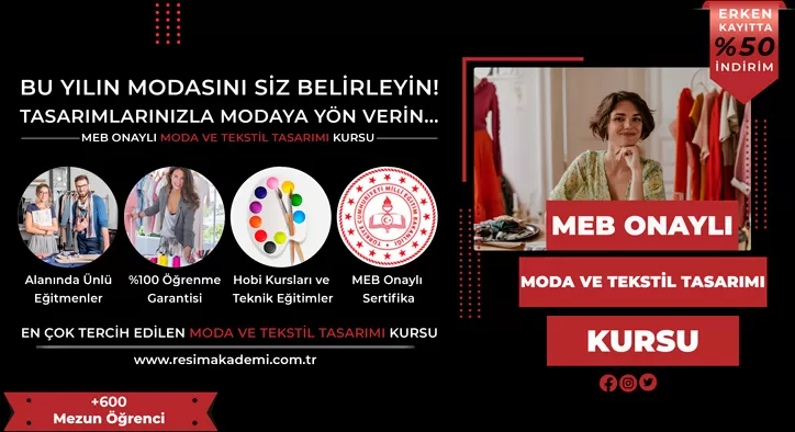 Moda ve Tekstil Tasarımı Kursu Fiyatları – Erken Kayıtta %50 İndirim