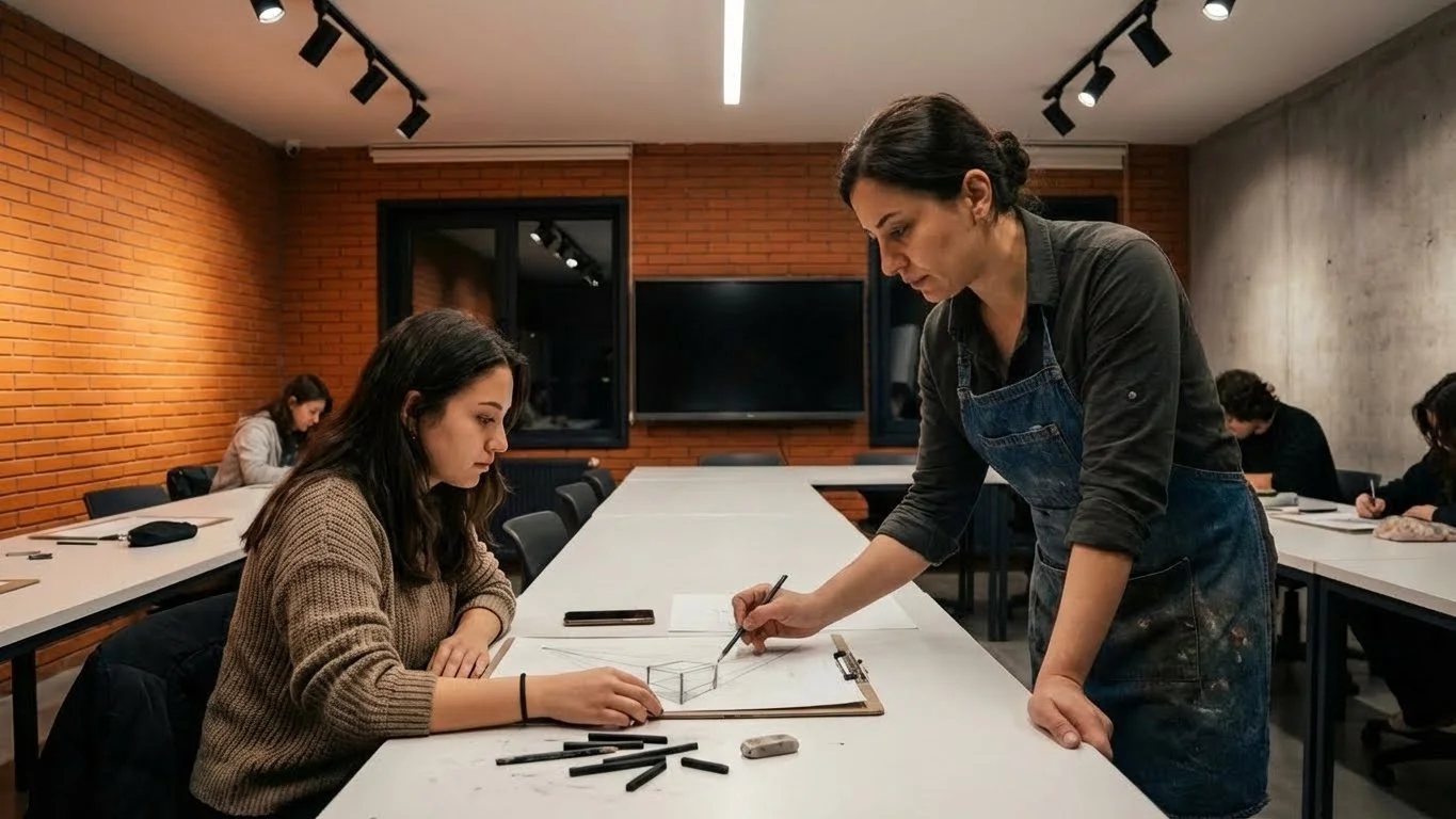Güzel sanatlar fakültelerine hazırlık süreci ne kadar sürer sorusuna yanıt veren profesyonel atölye eğitimi.